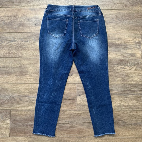 Hydraulic Women's Size 8 Stretchy Mid Rise Skinny Blue Denim Studded Jeans Pants - Picture 6 of 16